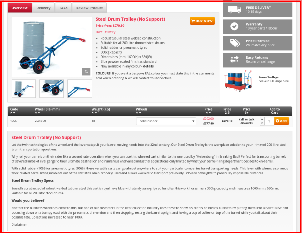 experimental product description