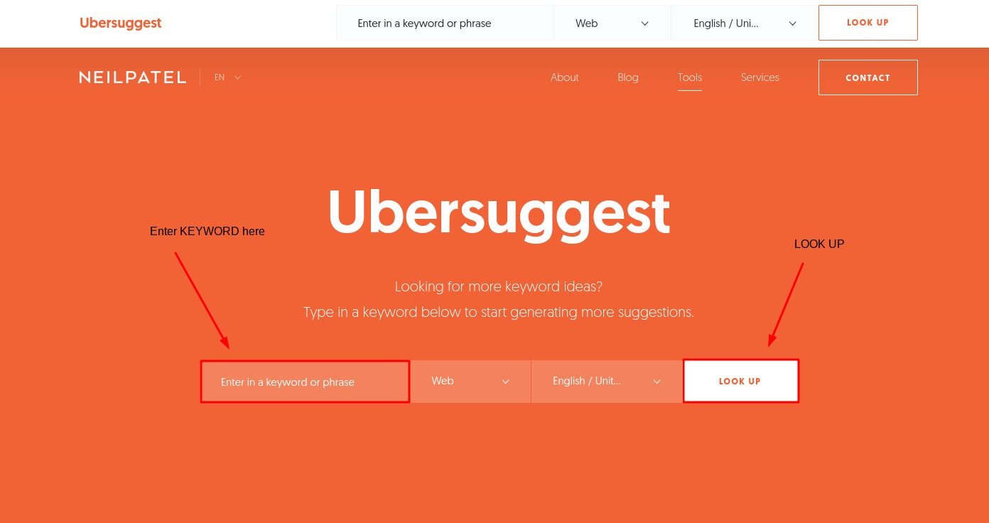 how to find niche keyword ideas and content topics with ubersuggest 3 Ubersuggest’s search box