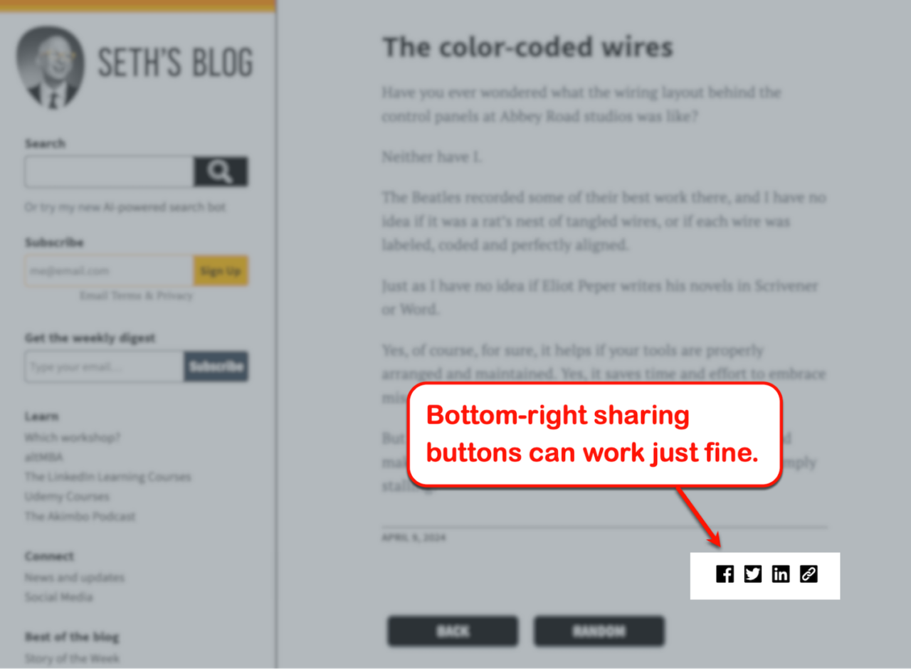How and where to add social share buttons to your website