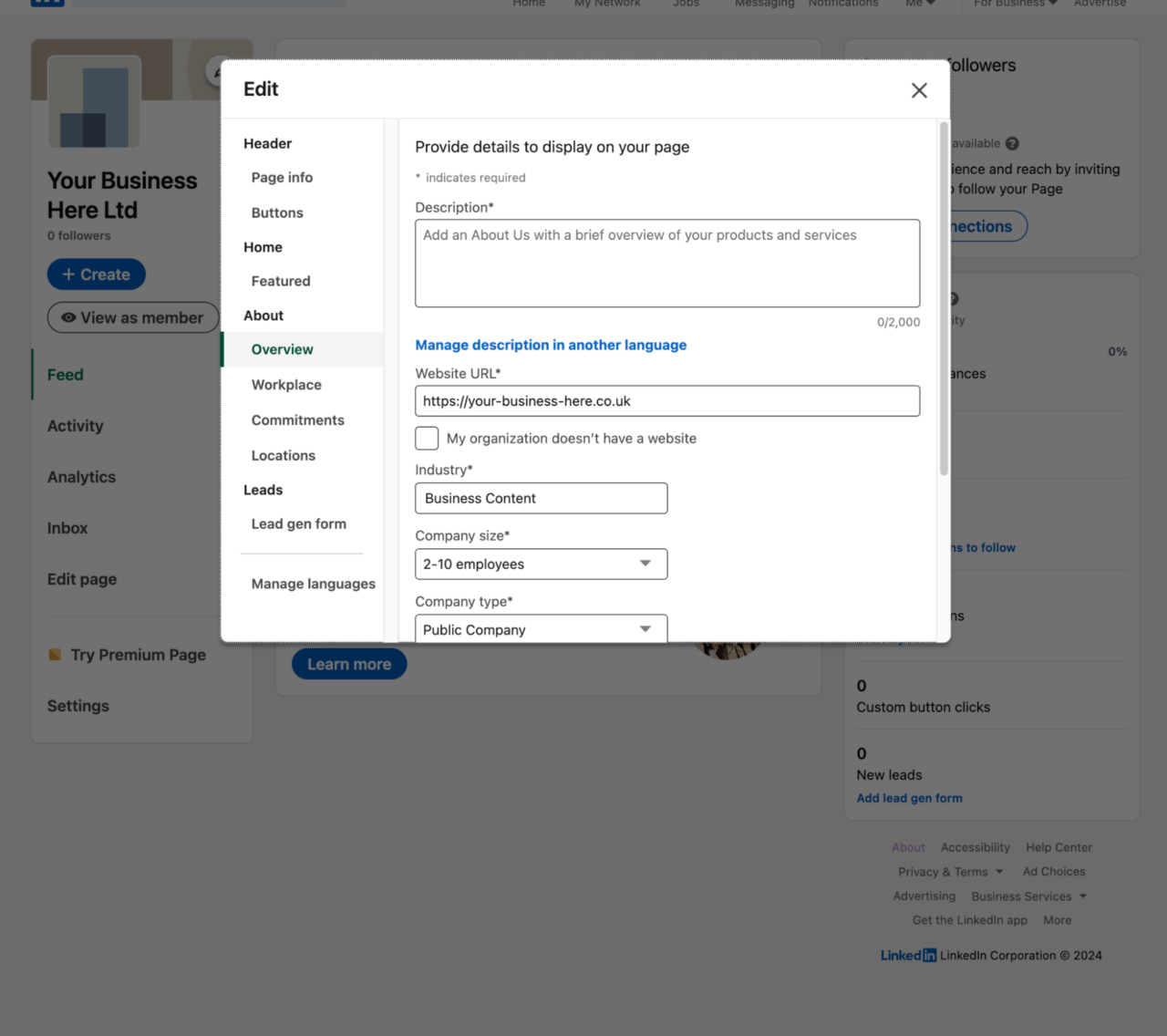 How to create a company page on LinkedIn - Marketing Labs
