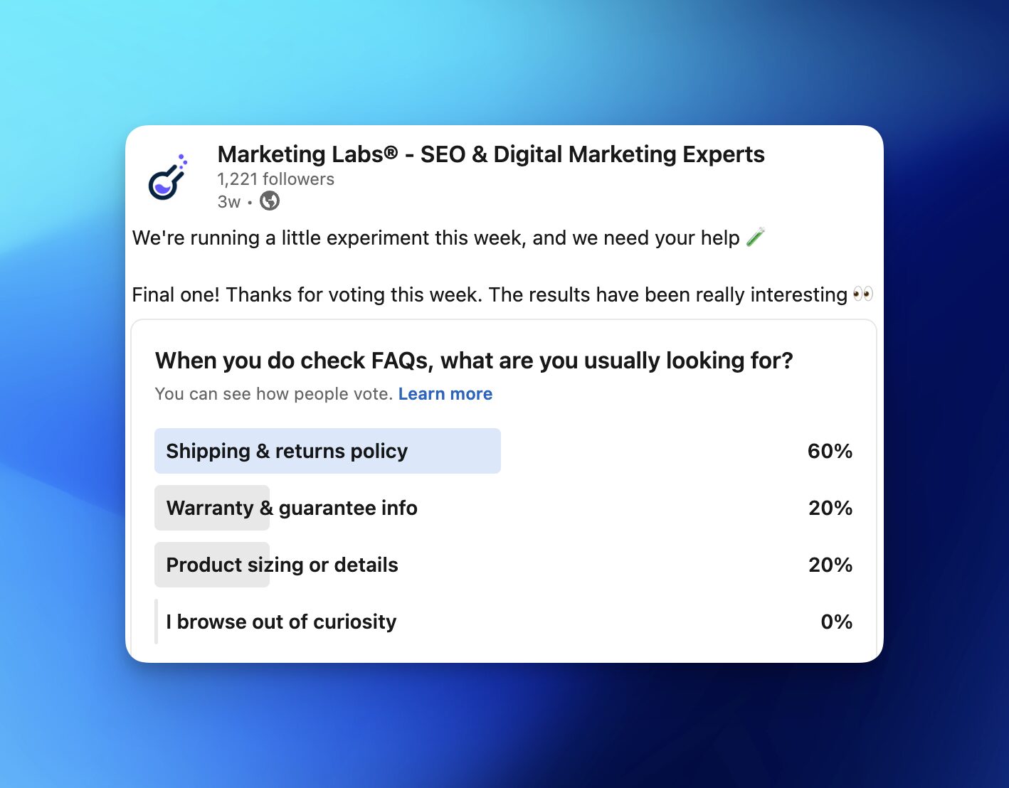are faqs still worth it in 2026? 3 Are FAQs still worth it in 2026?, Screenshot Linked In Poll 3