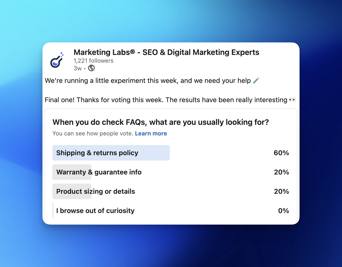 are faqs still worth it in 2026? 3 Are FAQs still worth it in 2026?, Screenshot Linked In Poll 3